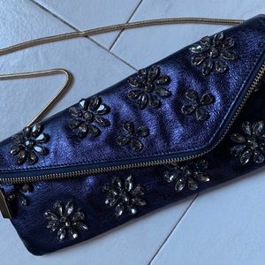 Henri Bendel Floral Studded Clutch